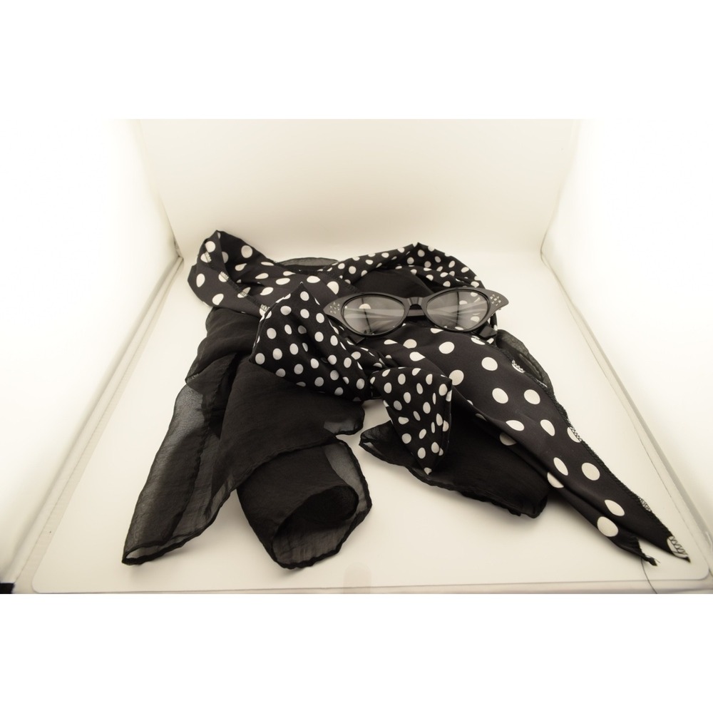 Predictions Womens 10W Black White Oxford Shoes Retro Accessories 4pc Set - Picture 9 of 13
